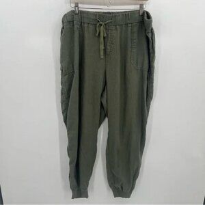 Caslon Khaki Green Linen Pull On Jogger